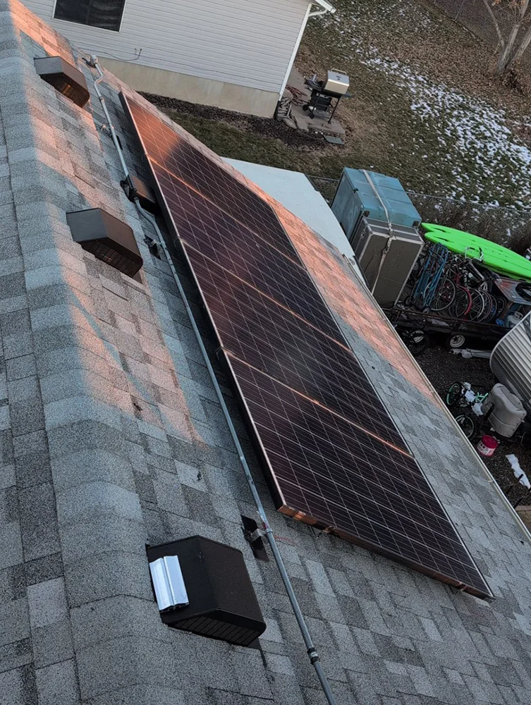 aerial view of solar panels