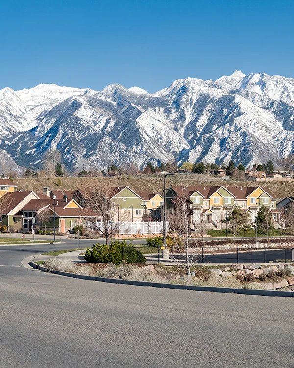 A Salt Lake neighborhood with the mountains in the background